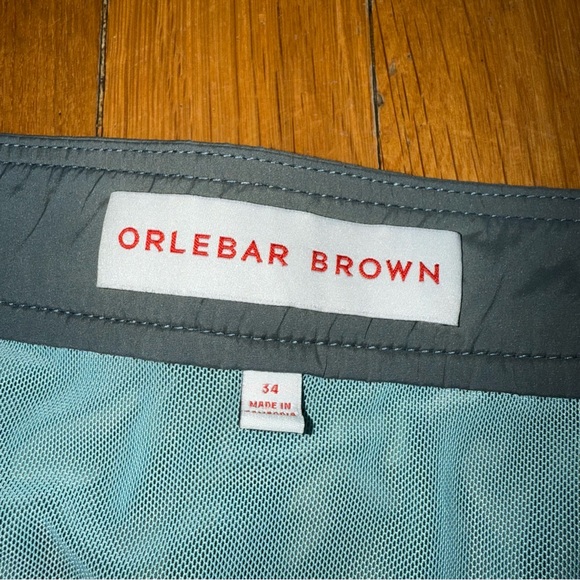 ORLEBAR BROWN DANE Swim Shorts Mens 34 Teal Trunks Liner Zip Pockets *FADED* - Picture 2 of 4